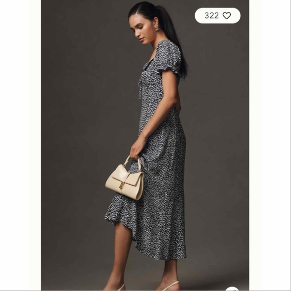 NWT Reformation Shyla Midi Dress in Largo (Navy) - Picture 3 of 4